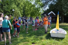 Kinderen in een optimist op de IJssel